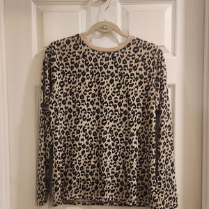 Long Sleeved Leopard Print Top - Medium